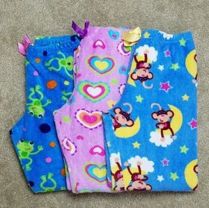 Lot of 3 Girl's Fleece PJ Pants